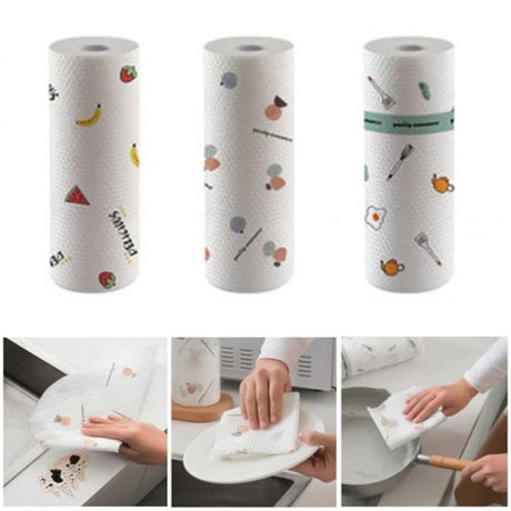 Disposable Kitchen Dishes Cleaning Towels Roll White. - Shop N Save