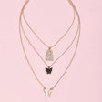 Boho Gem Lock Necklace Set - Ge - Shop N Save