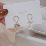 Gold Bear Earrings: Micro Zircon, Asymmetry, Daily Chic Jewelry
