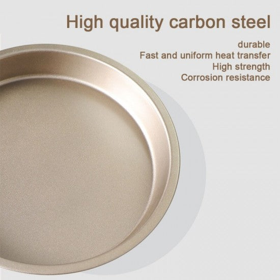 Round Mold For Pizza And Baking Pan Non-Stick (Golden) - Shop N Save