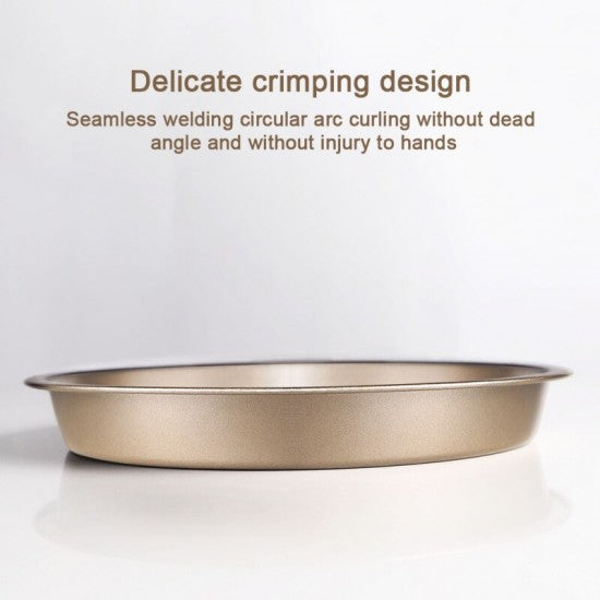 Round Mold For Pizza And Baking Pan Non-Stick (Golden) - Shop N Save