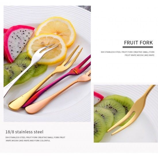 Luxury Stainless Steel Cake Dessert Mini Fork Golden - Shop N Save
