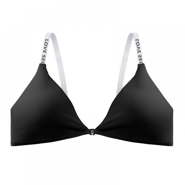 Front Closure Cotton Backless Comfort Bra - Black - Shop N Save