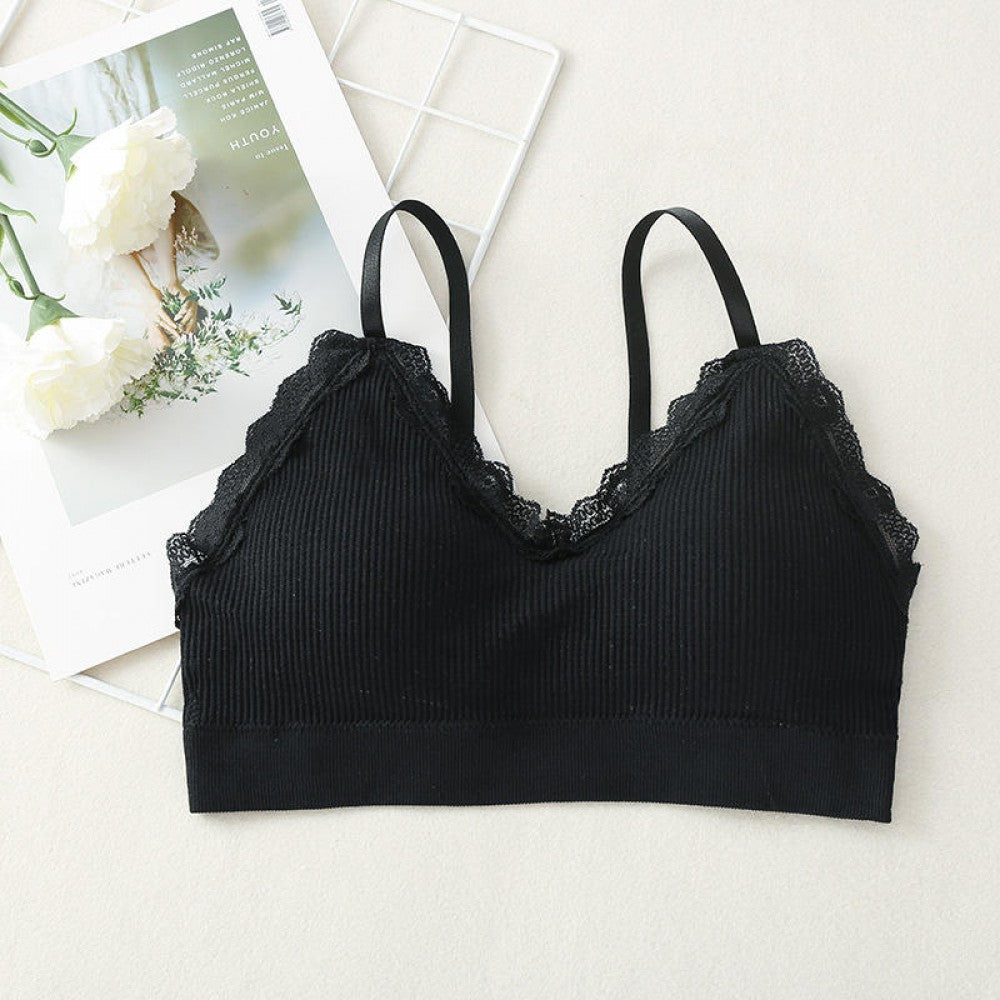 Korean Style Lace Beauty Chest Padded Bra - Black - Shop N Save