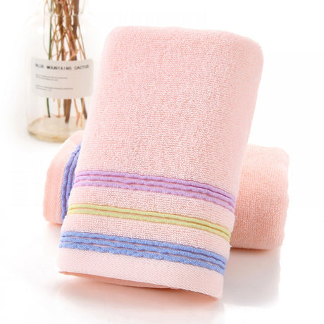 Pure Cotton Jacquard Towel New Born Non-Shedding Towel - Pink - Shop N Save