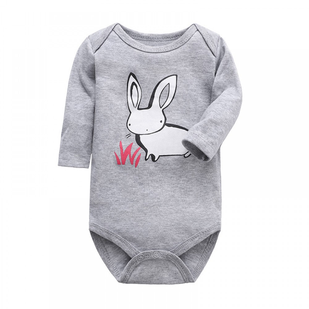 Newborn Long Sleeved Jumpsuit Romper - gray - Shop N Save