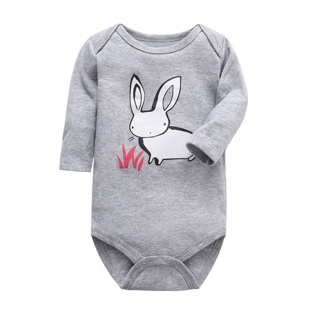 Newborn Long Sleeved Jumpsuit Romper - gray - Shop N Save