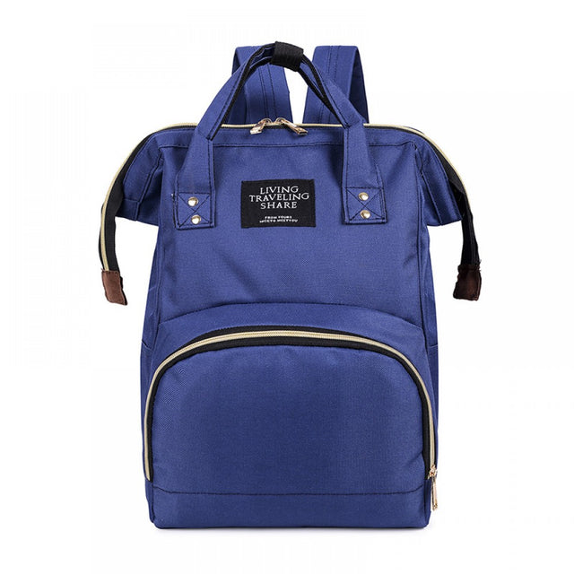 Mommy Baby Diaper Bag - Large Capacity Trendy Nylon Waterproof New Born Fashion Backpack Handbag Multi Functional Outing Bag - Blue - Shop N Save