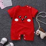 Pure Cotton Short-Sleeved Newborn Baby Jumpsuit - white - Shop N Save