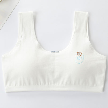 Soft Cotton Printed Bra For Women - White - Shop N Save