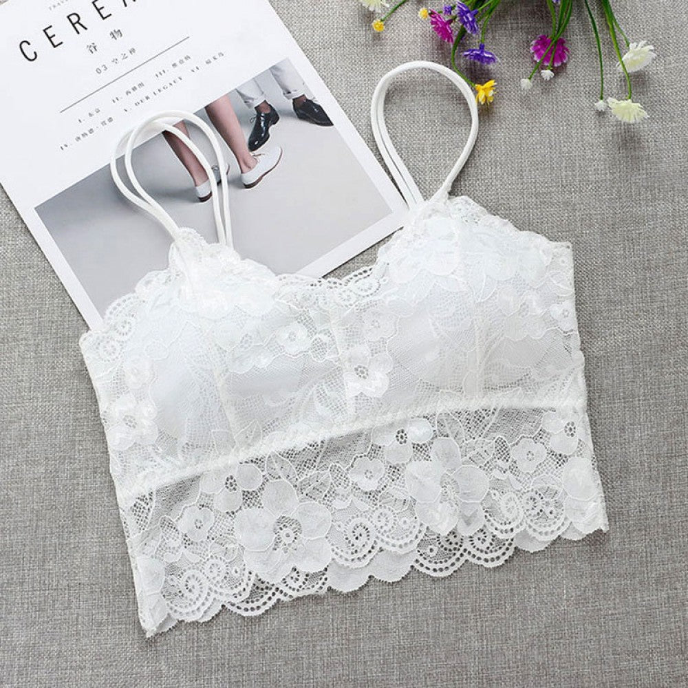 Cross-border supply lace beauty back women Bra - White - Shop N Save