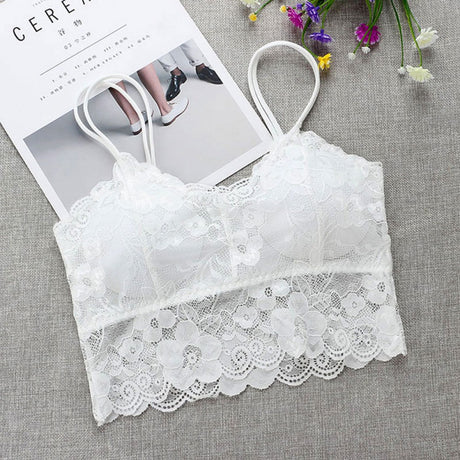Cross-border supply lace beauty back women Bra - White - Shop N Save