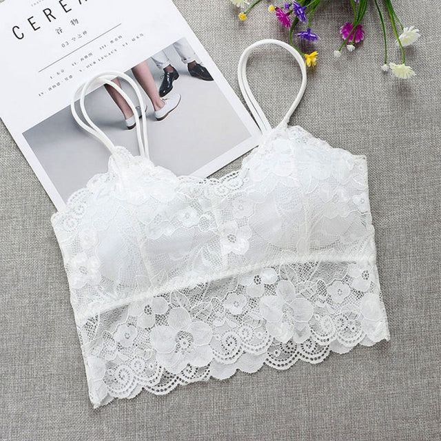 Cross-border supply lace beauty back women Bra - White - Shop N Save