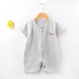 Baby Jumpsuit Short-Sleeved Summer Newborn Romper - Pink - Shop N Save