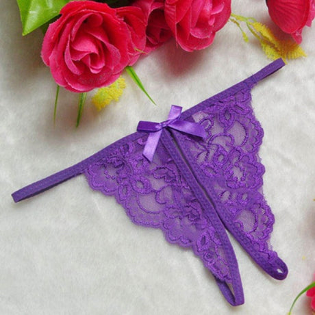 Open Lace Transparent Women Panty - Purple - Shop N Save