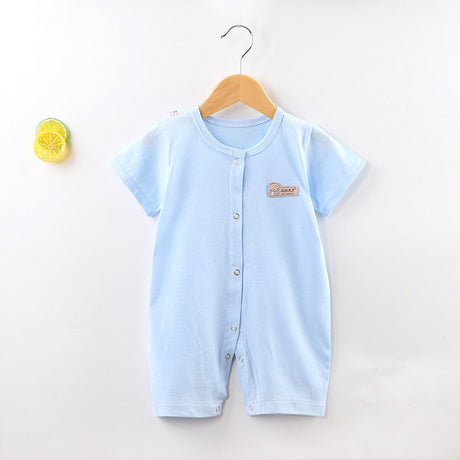 Baby jumpsuit short-sleeved summer newborn romper - blue - Shop N Save
