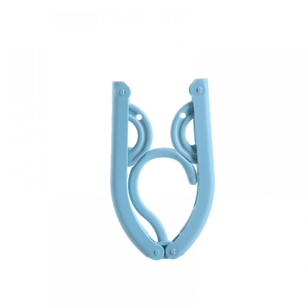 Creative Multifunction Clothes Hanger Portable Durable Folding - Blue