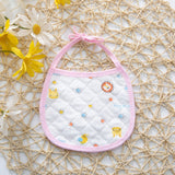 3 PCs Set Multi Pint Baby Bib Pure Cotton New Born Saliva Towel Pink - Shop N Save