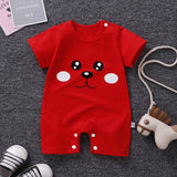 Newborn Pajamas Pure Cotton Short-Sleeved Baby Jumpsuit - Blue - Shop N Save