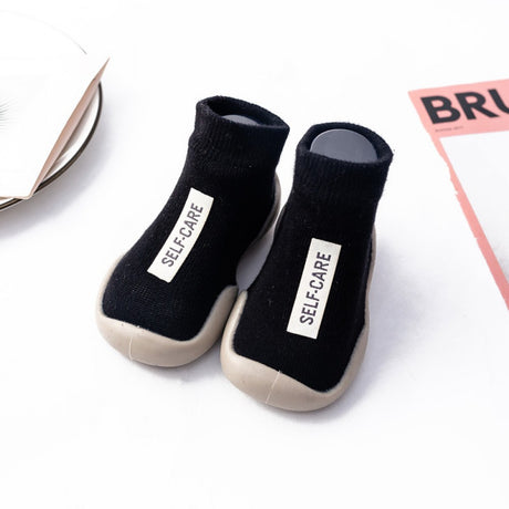 Newborn Infant Cartoon Design Socks Shoes For Kids Baby Girls - Breathable New Stylish Fashion For Boys Children - Soft Cotton Shoes - Black - Shop N Save