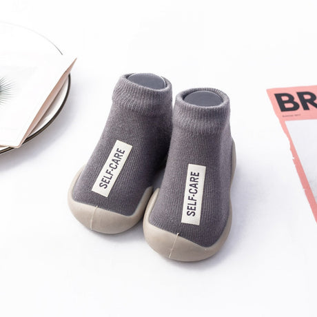 Newborn Infant Cartoon Design Socks Shoes For Kids Baby Girls - Breathable New Stylish Fashion For Boys Children - Soft Cotton Shoes - Gray - Shop N Save