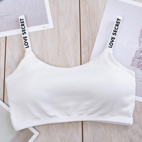 Seamless Bras Detachable Padded Sling Cotton - White - Shop N Save