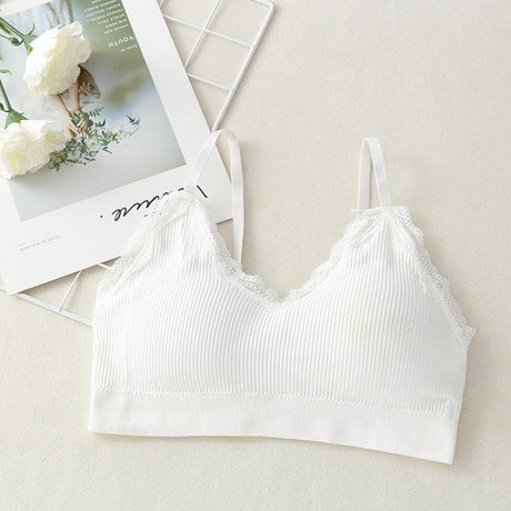 Korean Style Lace Beauty Chest Padded Bra - White - Shop N Save