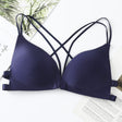 Backless Bra Lace Deep V Low Back Bralette Thin Cup - Blue - Shop N Save