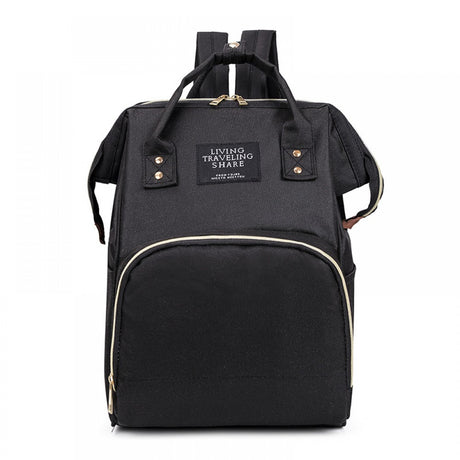 Mommy Baby Diaper Bag - Large Capacity Trendy Nylon Waterproof New Born Fashion Backpack Handbag Multi Functional Outing Bag - Black - Shop N Save