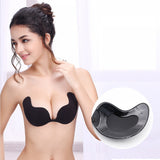 Chest Lifting Backless Push Up Silicone Adhesive Bra - Black - Shop N Save