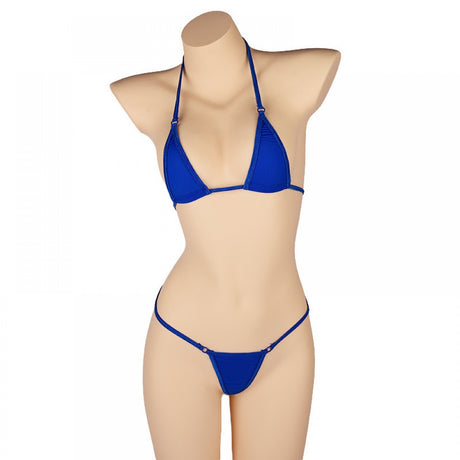 Women Micro Thong Underwear Bra Micro Bikini Brazilian Blue - Shop N Save