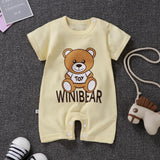 Pure Cotton Short-Sleeved Newborn Baby Jumpsuit - White - Shop N Save