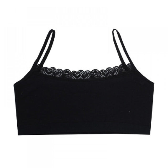 Young School Girl Cute Training Cotton Bra - Black - Shop N Save