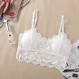 Women Push Up Wireless Lace Bra Top - White - Shop N Save
