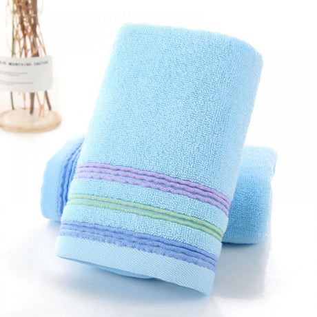 Pure Cotton Jacquard Towel New Born Non-Shedding Towel - Blue - Shop N Save