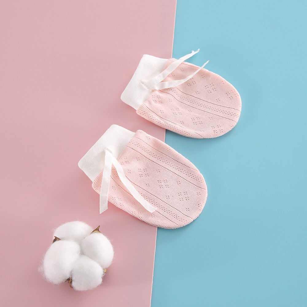 Anti-Scratch Cotton Adjustable New Born Protective Gloves - Shop N Save
