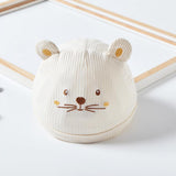 Newborn baby embroidery fetal winter cap - White - Shop N Save