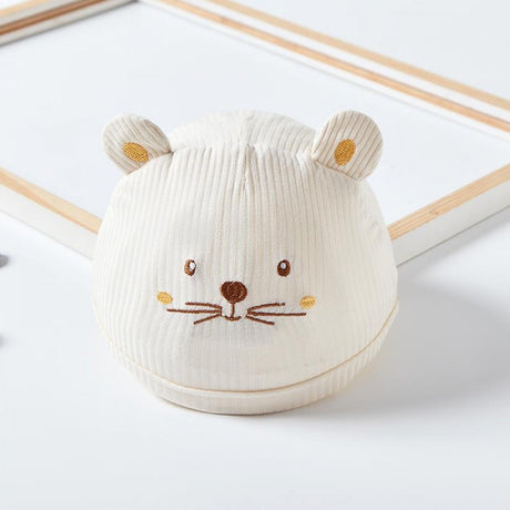 Newborn baby embroidery fetal winter cap - White - Shop N Save