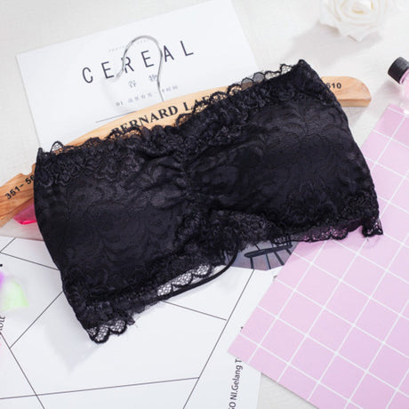 Ladies Breathable Crop Top Strapless Bra - Black - Shop N Save