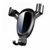 Air Vent Car Phone Holder - Round Shape Strong Grip Air Outlets Ball Head Car Mount Bracket Mobile Holder For All Type Of Car- Silver