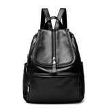 Premium Leather Backpack: Stylish, Large Capacity, Zip Closure - Shop N Save