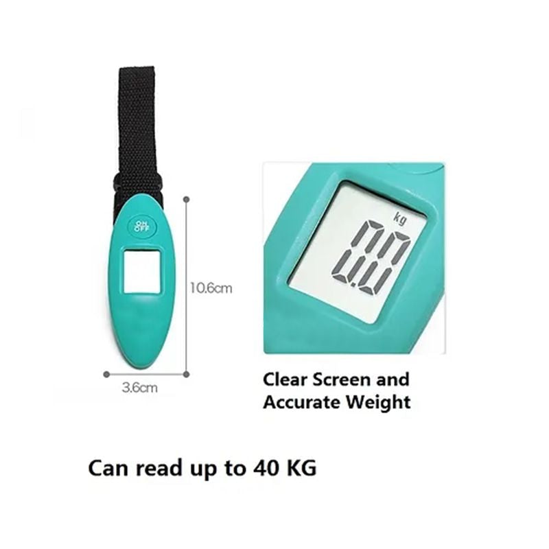 Mini LCD Digital Luggage Scales Portable Travel Bag Weighing Accurate Scales (Sea Green) .