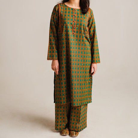 2 Piece Digital Print Kurti Salwar Set - Pure Cotton Collection Stylish Light Weight Cotton Fabric Suit Top Bottom Salwar Kameez Indian Pakistani Printed Suit For Casual Outdoor Dress - Dark Green - Shop N Save