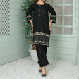 2 Piece Kurti Salwar Embroidery Set - Pure Cotton Collection Stylish Solid Color Light Weight Cotton Fabric Suit Top Bottom Salwar Kameez Indian Pakistani Embroidered Suit For Event Party Outdoor Dress - Black - Shop N Save