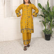 2 Piece Kurti Salwar Embroidery Set - Pure Cotton Collection Stylish Solid Color Light Weight Cotton Fabric Suit Top Bottom Salwar Kameez Indian Pakistani Embroidered Suit For Event Party Outdoor Dress - Golden - Shop N Save