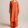 2 Piece Digital Print Kurti Salwar Set - Pure Cotton Collection Stylish Light Weight Cotton Fabric Suit Top Bottom Salwar Kameez Indian Pakistani Printed Suit For Casual Outdoor Dress - Orange - Shop N Save