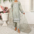 3 Piece Fancy Embroidery Dress - Stylish Light Weight Chiffon Organza Fabric Suit Indian Pakistani Fancy Embroidered Dress For Events Party Outdoor Dress - Light Green - Shop N Save