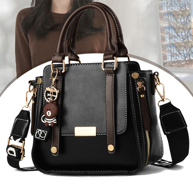 Trendy Black PU Handbag: Stylish, Spacious, Premium Quality, Versatile Chic - Shop N Save