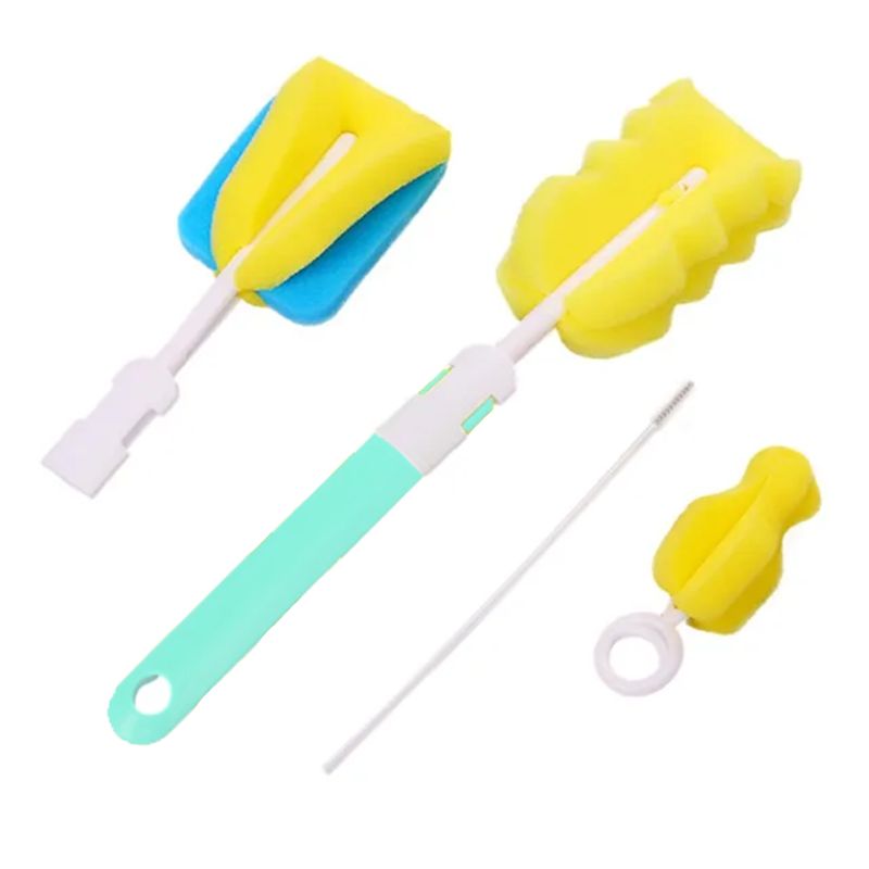 3 Pcs Baby Bottle Cleaning Brush Set With Plastic Handle .