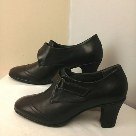 Scholl Memory Cushion Dark Brown Leather Shoes , Touch Fasten, Kelley Design. - Shop N Save